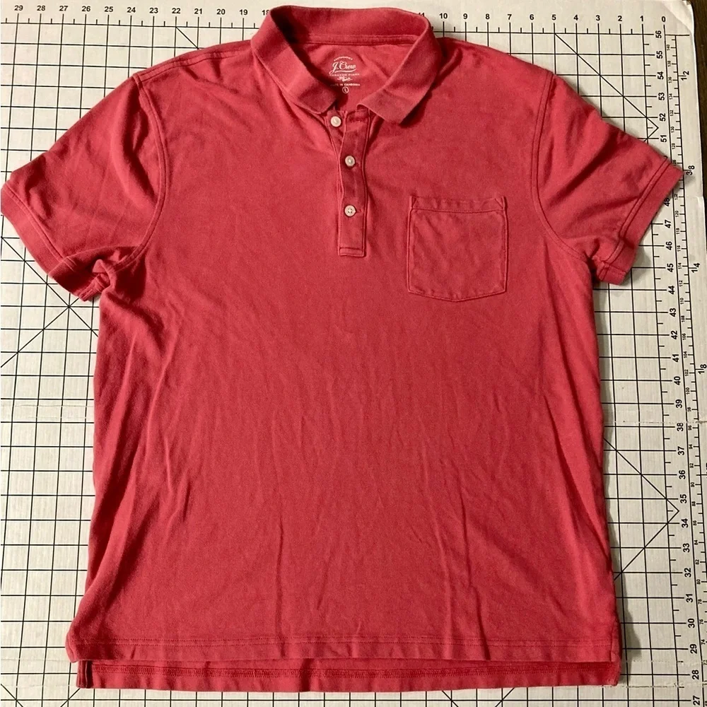 J. Crew Men’s‎ Size Large Reddish-Pink Stretch Pique Cotton Polo Shirt